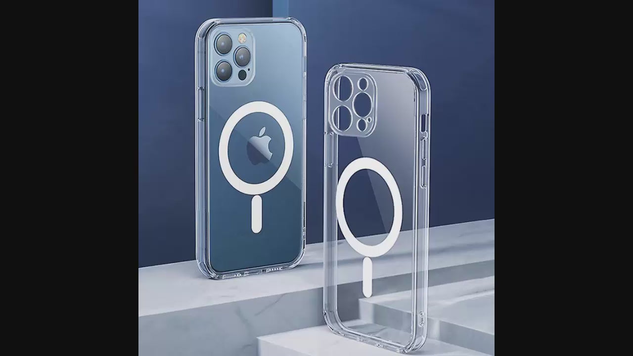 Magnetic MagSafe Transparent Clear TPU Case Supports Fast Wireless Charging